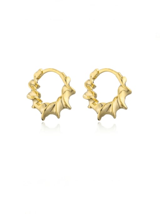41503 Brass Geometric Minimalist Huggie Earring