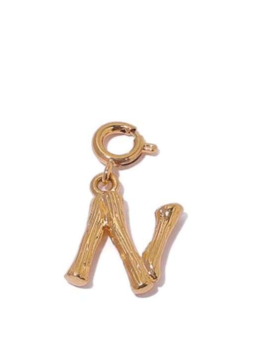 N Brass Minimalist  Letter Pendant