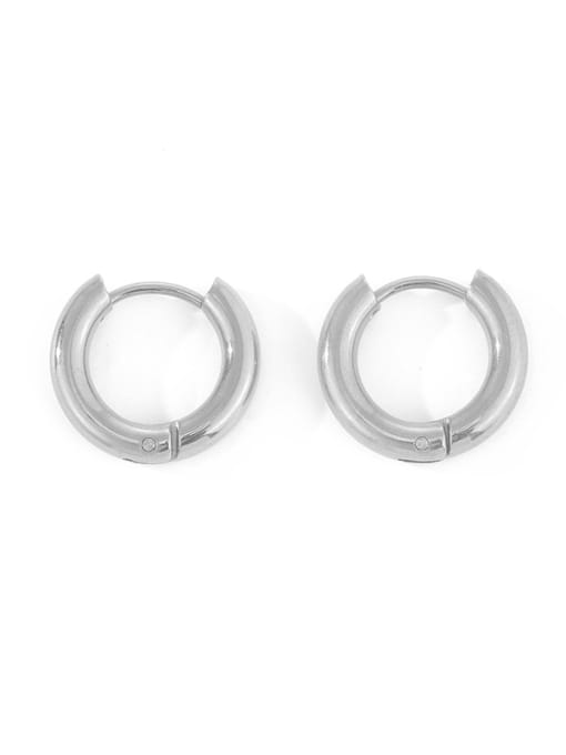 15mm steel Stainless steel Geometric Minimalist Huggie Earring