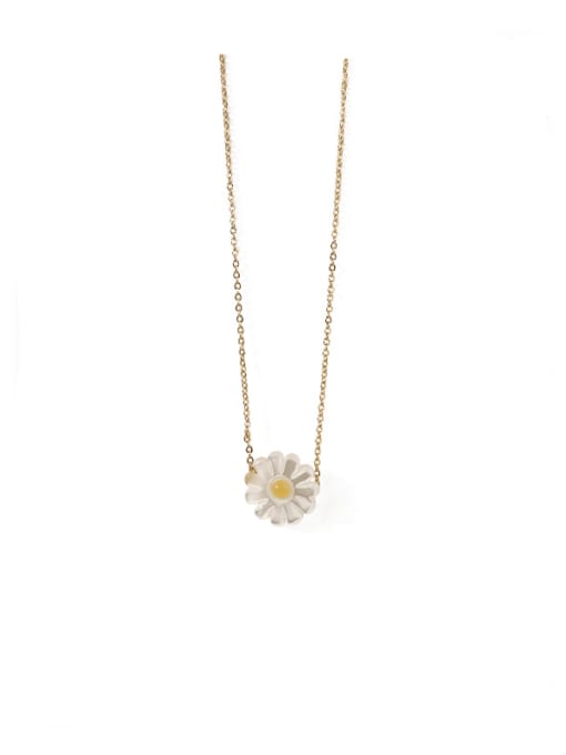 ACCA Brass Resin Flower Vintage pendant Necklace 3