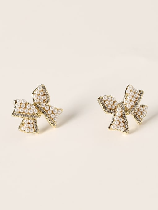 HYACINTH Brass Cubic Zirconia Butterfly Minimalist Stud Trend Korean Fashion Earring 3