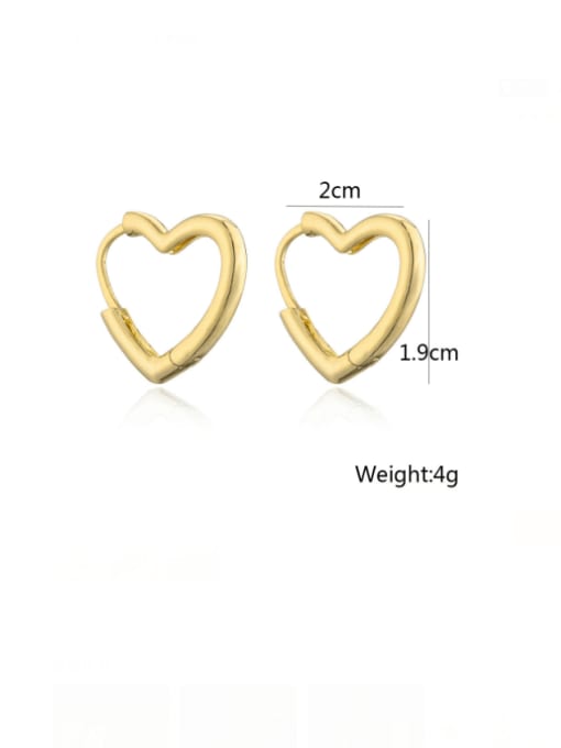 AOG Brass Hollow Heart Minimalist Huggie Earring 3