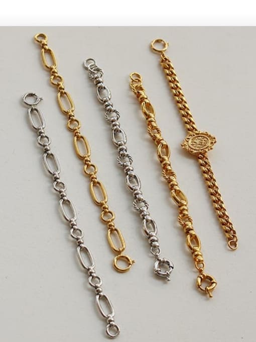ACCA Brass Hollow Geometric  Chain Vintage Link Bracelet 0