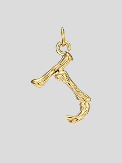 J 14K Gold Titanium Steel Letter Minimalist Necklace