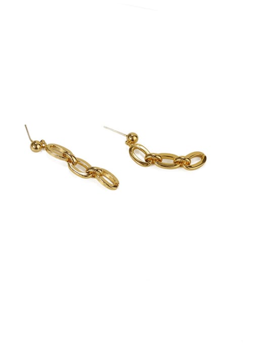 ACCA Brass Hollow Geometric   chain Vintage Drop Earring 3