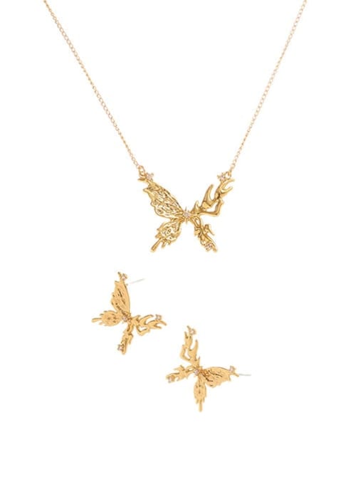 Five Color Brass Hollow  Butterfly Minimalist Necklace 4