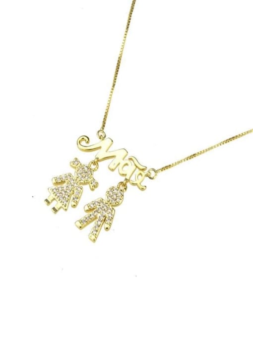 renchi Brass Cubic Zirconia Letter Dainty Necklace 2