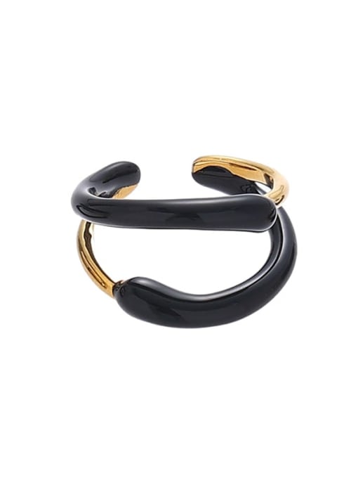 Model 3 Brass Enamel Geometric Hip Hop Band Ring