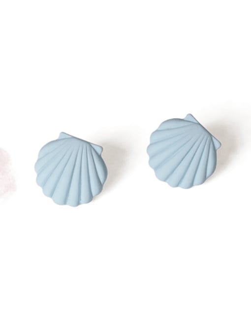 Light blue Alloy Enamel Geometric Shell Cute Stud Earring