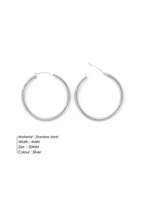 50MM steel color YE35958 Stainless steel Geometric Minimalist Hoop Earring