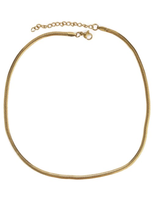 ACCA Brass Retro simple flat chain Choker Necklace 2