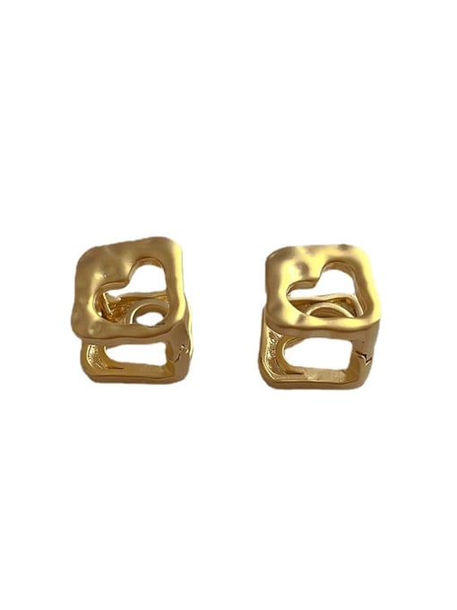 ZRUI Brass Geometric Minimalist Huggie Earring 2