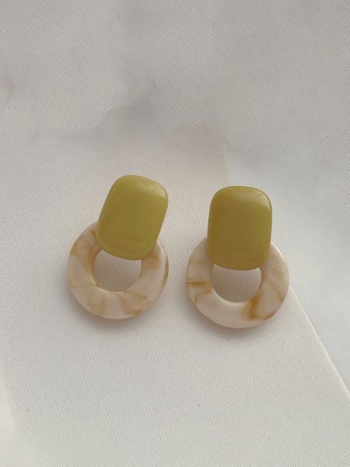 Q140 Beige Zinc Alloy Acrylic Geometric Minimalist Drop Earring