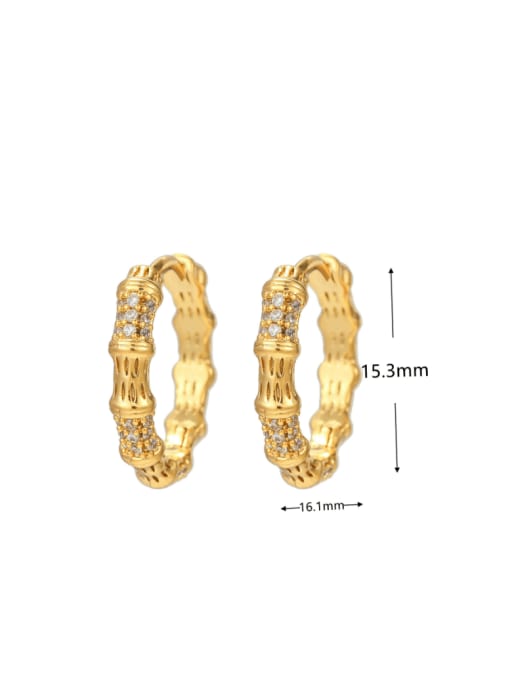 COLSW Brass Cubic Zirconia Geometric Minimalist Huggie Earring 3