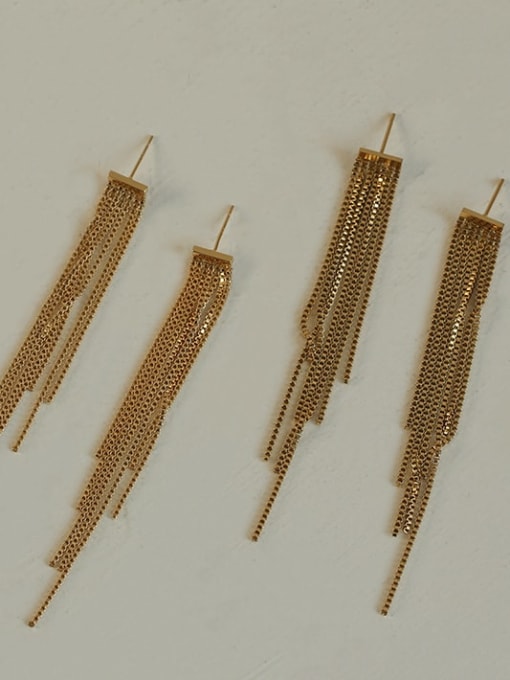 Five Color Brass Tassel Vintage Threader Earring 3