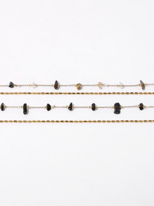 TINGS Brass Natural Stone Irregular Vintage Multi Strand Necklace 3