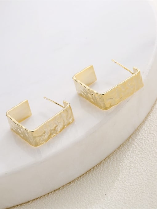 41508 Brass Geometric Minimalist Stud Earring