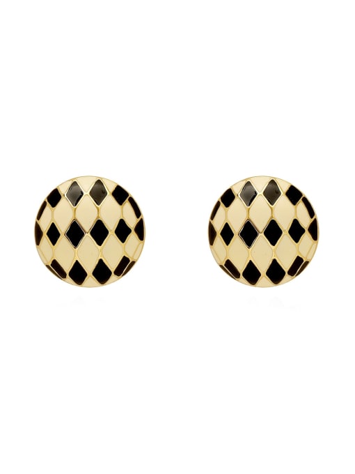 HYACINTH Brass Enamel Geometric Minimalist Stud Earring
