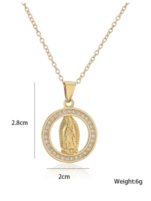 AOG Brass Cubic Zirconia Geometric Vintage Virgin mary Pendant Necklace 1