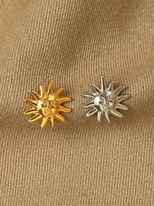 ACCA Brass Sun Flower Vintage Stud Earring 0