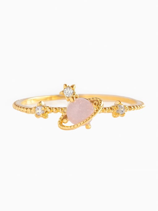 COLSW Brass Opal Planet Cute Band Ring 0