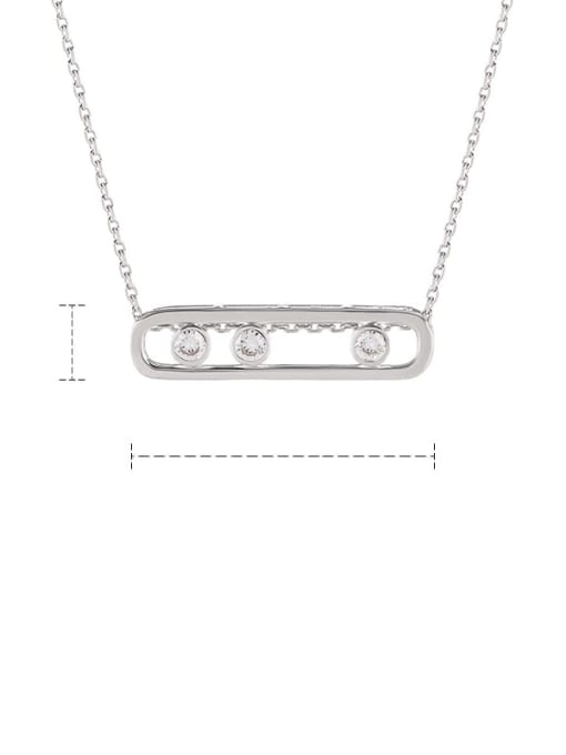 YILLIN Brass Rhinestone Geometric Minimalist Necklace 2
