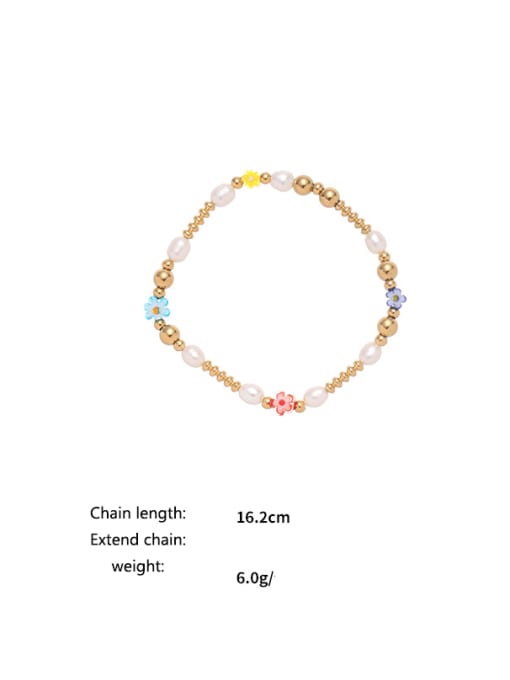 Five Color Brass Freshwater Pearl  Vintage Irregular  Bracelet and Necklace Set 3