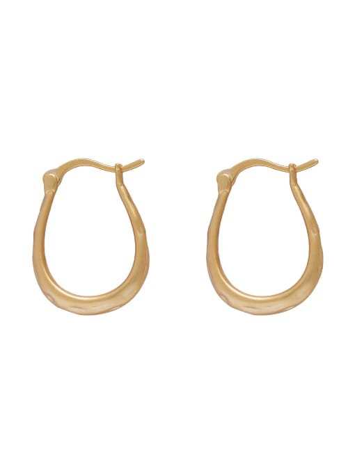 Matte Gold Brass Geometric Minimalist Huggie Earring