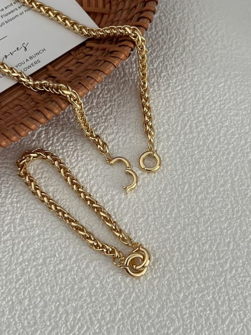 HYACINTH Trend Brass Bracelet and Necklace Set 2