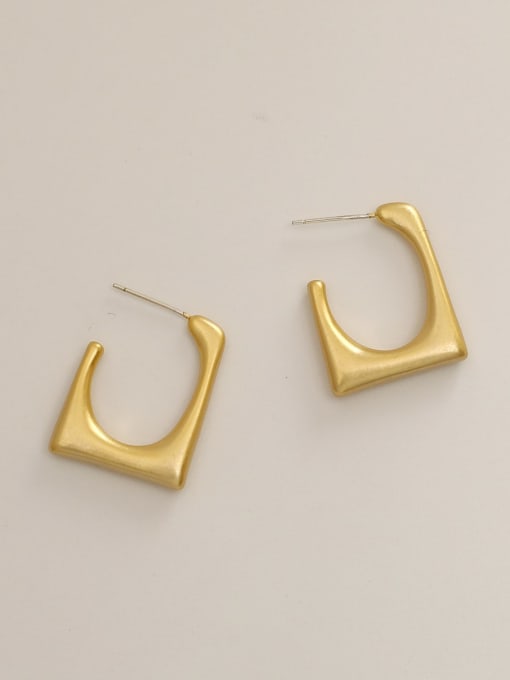 HYACINTH Brass  Smooth Geometric Minimalist Stud Trend Korean Fashion Earring 3