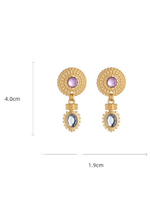 Five Color Brass Resin Geometric Vintage Drop Earring 2