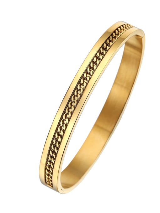 8mm gold Stainless steel Minimalist Chain Bangle