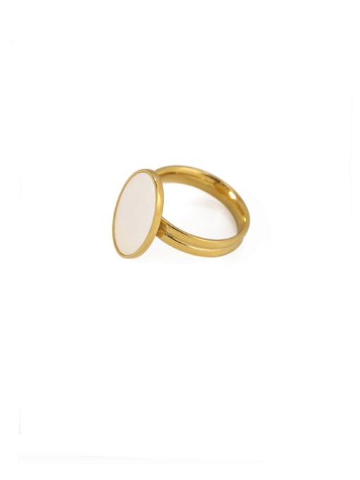 ACCA Brass Shell Oval Minimalist Band Ring 2