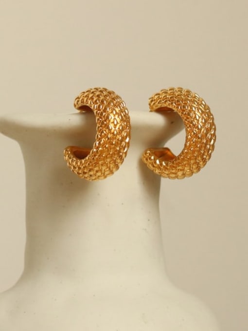 ACCA Brass Geometric Vintage Hoop Earring 1