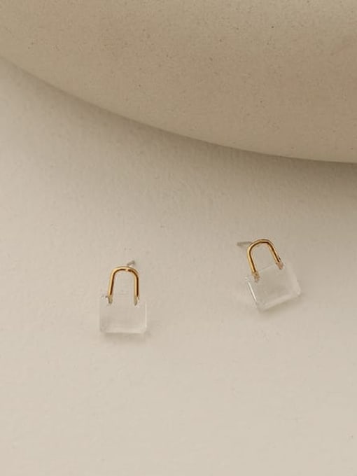 ACCA Brass Cubic Zirconia Locket Minimalist Huggie Earring 2