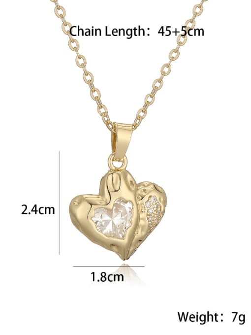 AOG Brass Cubic Zirconia Heart Minimalist Necklace 2
