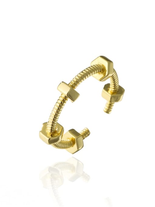 10820 Brass Geometric Minimalist Band Ring
