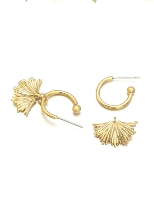 golden Brass Geometric Vintage Drop Earring