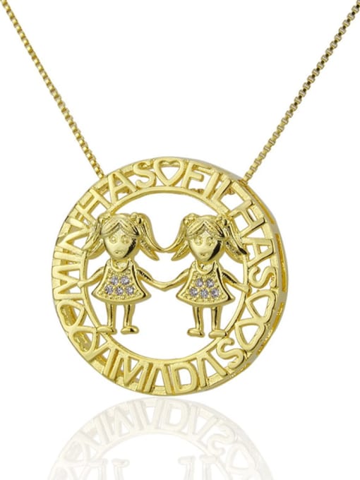 Girls and girls Brass Rhinestone  Locket Dainty Necklace