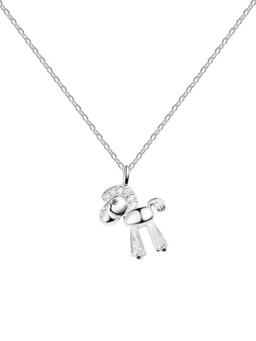 Plating x220 Brass Cubic Zirconia Horse Dainty Necklace