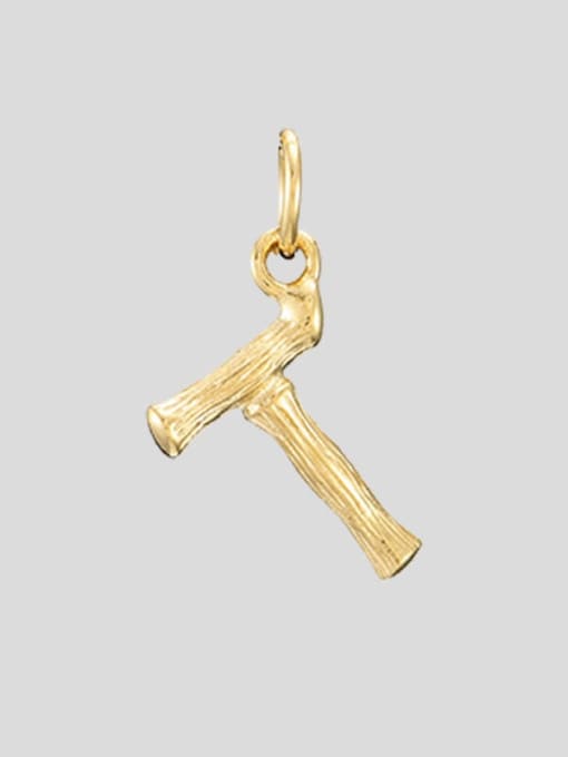 T 14K Gold Titanium Steel Letter Minimalist Necklace