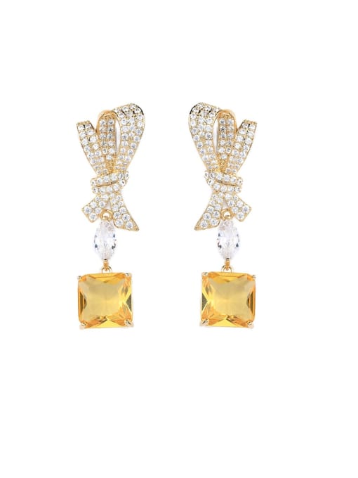 OUOU Brass Cubic Zirconia Geometric Luxury Cluster Earring 4