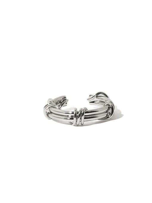 steel（ no adjustable) Brass Geometric knot Minimalist Band Ring