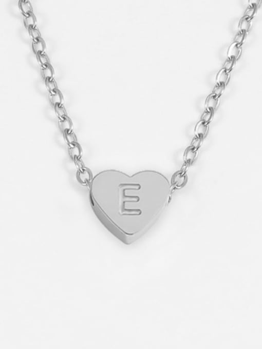 E steel color Stainless steel Letter Minimalist Necklace