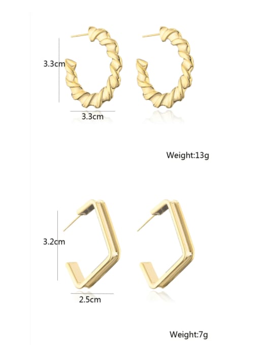 AOG Brass Geometric Minimalist Huggie Earring 1