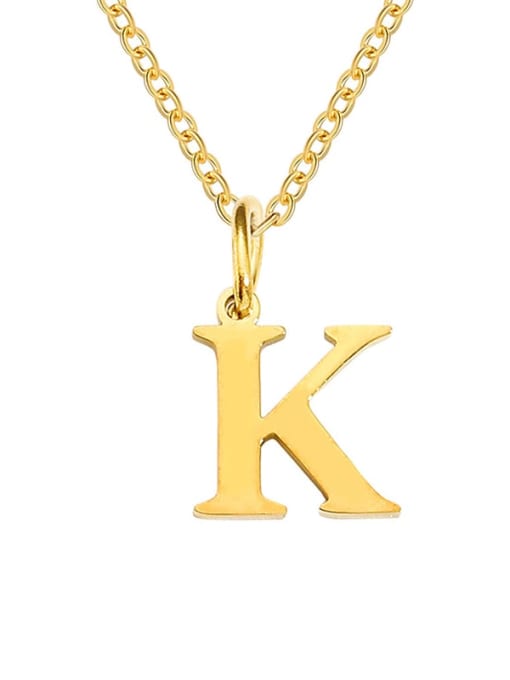 K Gold Stainless steel Letter Minimalist Necklace