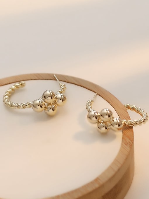 HYACINTH Copper Bead Geometric Minimalist Stud Trend Korean Fashion Earring 3