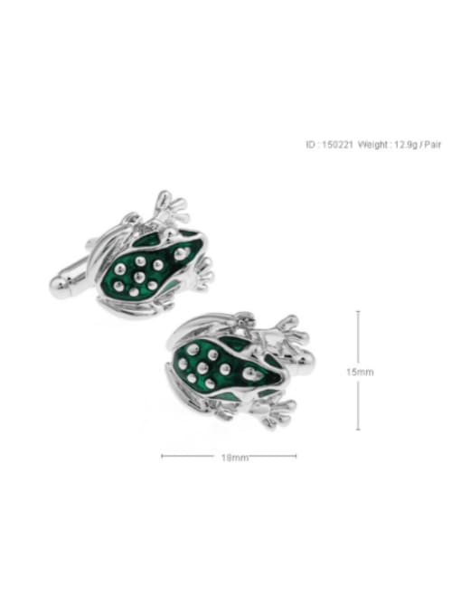 ThreeLink Brass Rhinestone Frog Trend Cuff Link 2