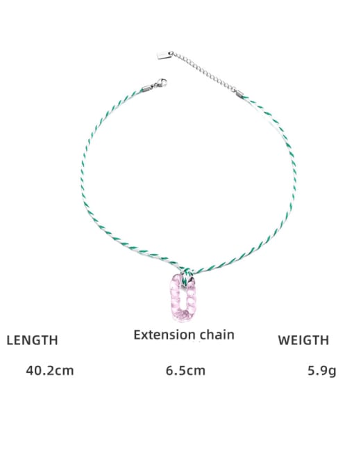 TINGS Titanium Steel Cotton thread Geometric Minimalist Necklace 2