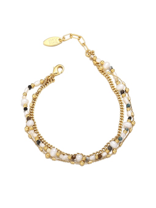 TINGS Brass Glass beads Geometric Bohemia Handmade Beaded Bracelet
